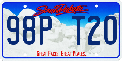 SD license plate 98PT20