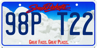 SD license plate 98PT22