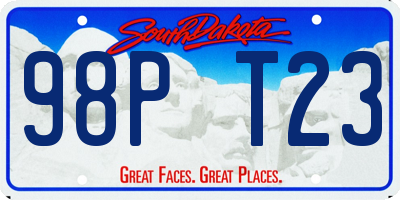 SD license plate 98PT23