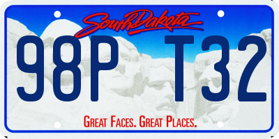 SD license plate 98PT32