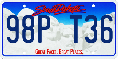 SD license plate 98PT36