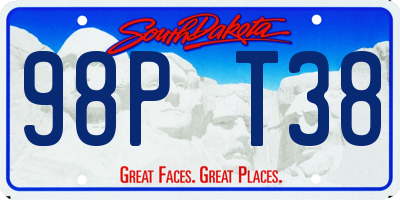 SD license plate 98PT38