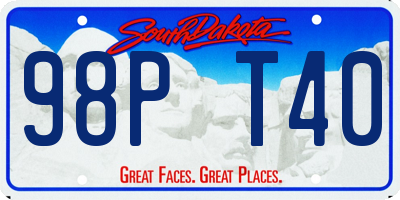 SD license plate 98PT40