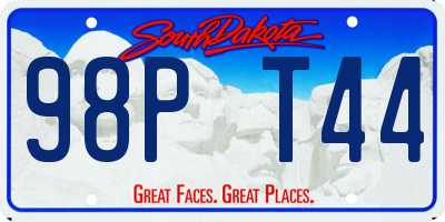 SD license plate 98PT44