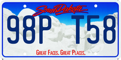 SD license plate 98PT58