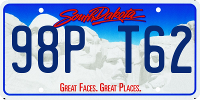 SD license plate 98PT62