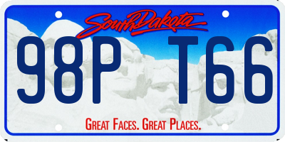 SD license plate 98PT66