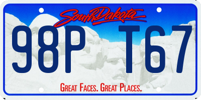 SD license plate 98PT67