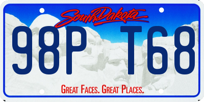 SD license plate 98PT68