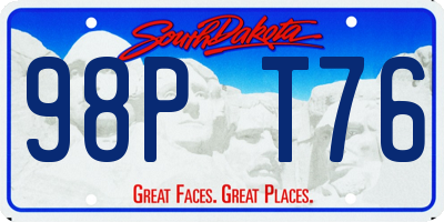 SD license plate 98PT76