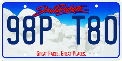 SD license plate 98PT80