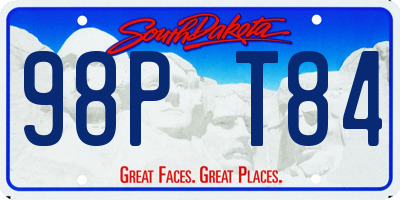 SD license plate 98PT84