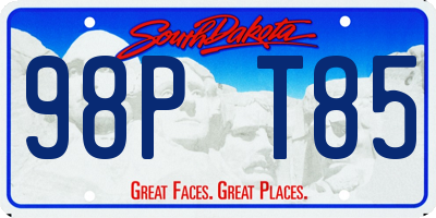 SD license plate 98PT85