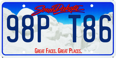 SD license plate 98PT86