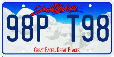 SD license plate 98PT98
