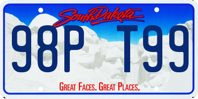 SD license plate 98PT99