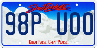 SD license plate 98PU00