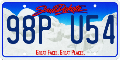 SD license plate 98PU54