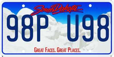 SD license plate 98PU98