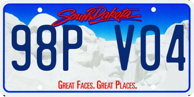 SD license plate 98PV04