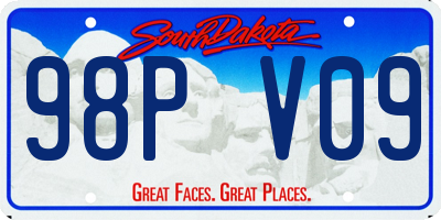 SD license plate 98PV09