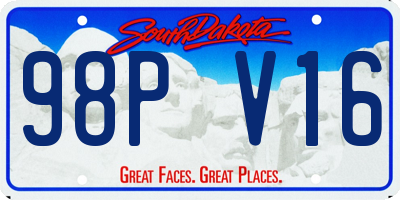 SD license plate 98PV16