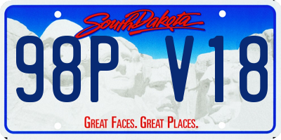SD license plate 98PV18