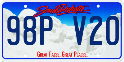 SD license plate 98PV20