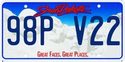 SD license plate 98PV22