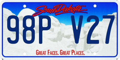 SD license plate 98PV27