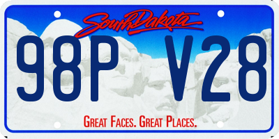 SD license plate 98PV28
