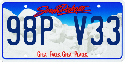 SD license plate 98PV33