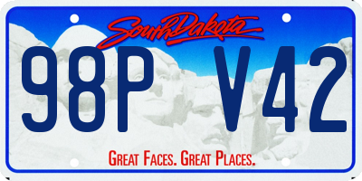 SD license plate 98PV42