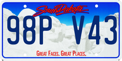 SD license plate 98PV43