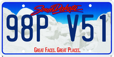 SD license plate 98PV51