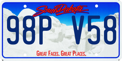 SD license plate 98PV58