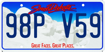 SD license plate 98PV59
