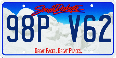 SD license plate 98PV62