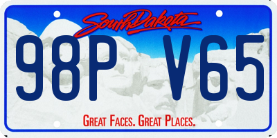 SD license plate 98PV65