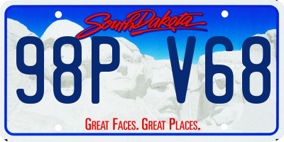 SD license plate 98PV68