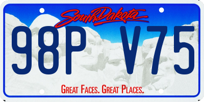 SD license plate 98PV75