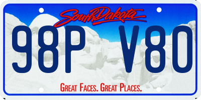 SD license plate 98PV80