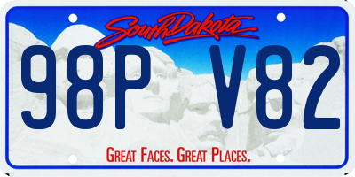 SD license plate 98PV82
