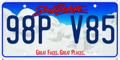 SD license plate 98PV85