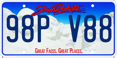 SD license plate 98PV88