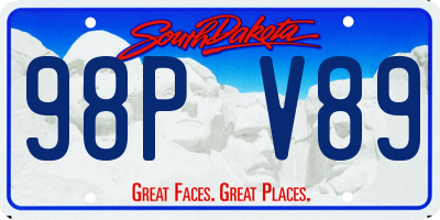 SD license plate 98PV89