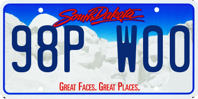 SD license plate 98PW00