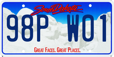 SD license plate 98PW01