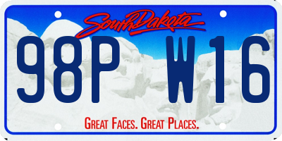 SD license plate 98PW16