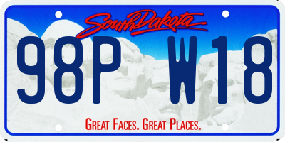SD license plate 98PW18